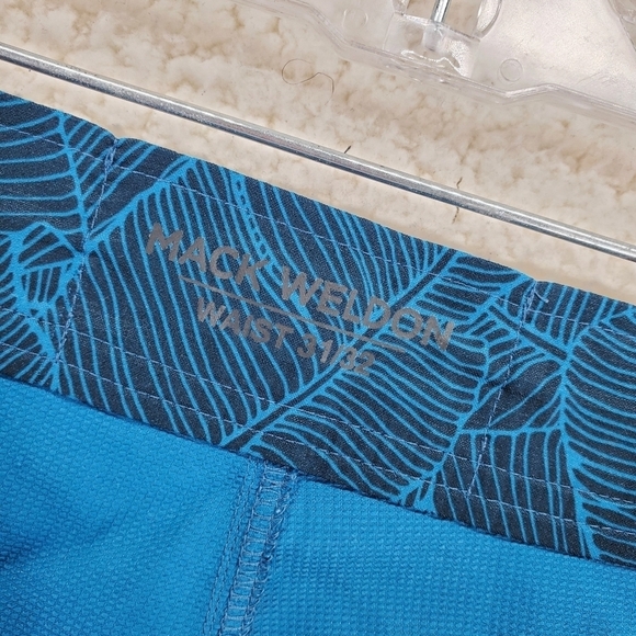 Mack Weldon Swim Trunks Hybrid Shorts Mens 31/32 Blue Wave Surf Stretch (33x8) - Picture 7 of 14